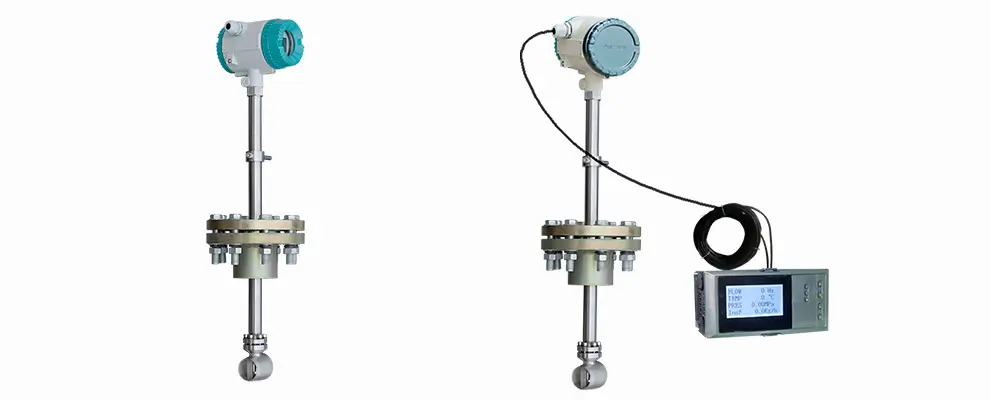 Insertion vortex flow meter