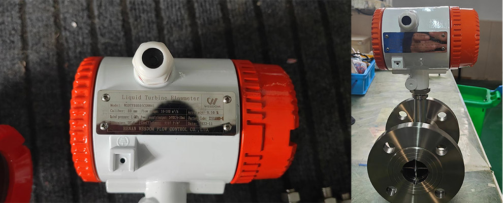 Liquid turbine flow meter