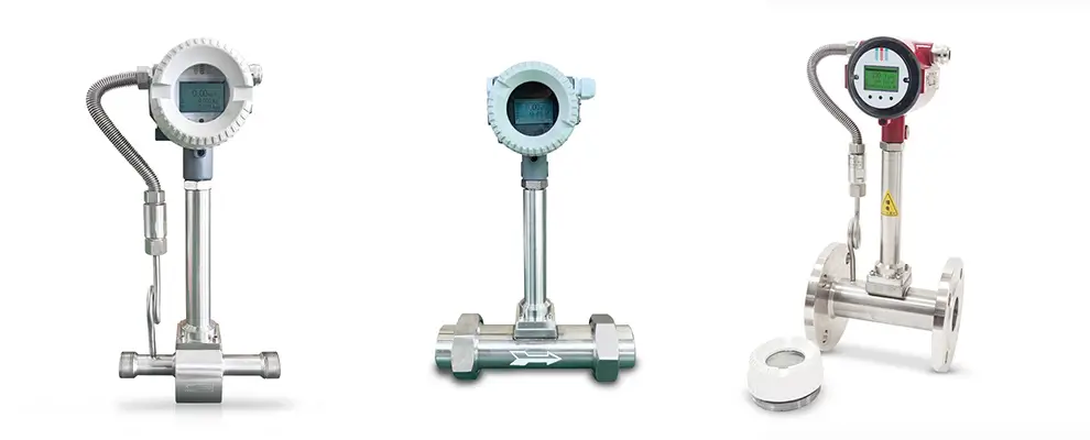 Vortex flow meter for gas