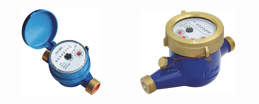 Multi‑jet domestic cold water meter, cast iron & plastic body household water meter