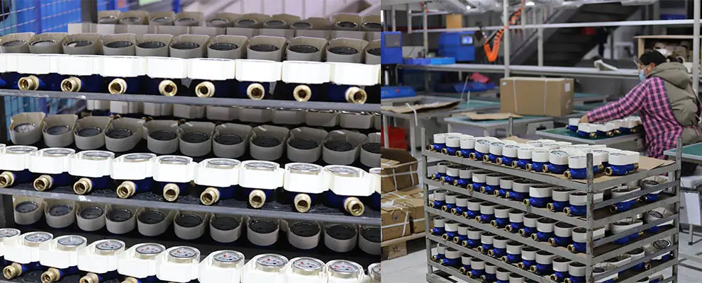 Semi-finished smart water meters at the WESDUN factory