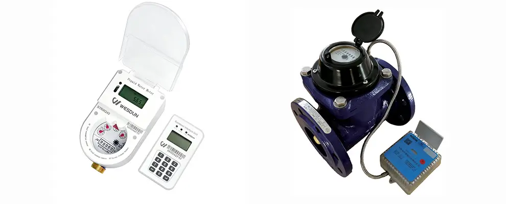 WESDUN smart prepaid water meter with keypad reader and large diameter flange remote transmission water meter
