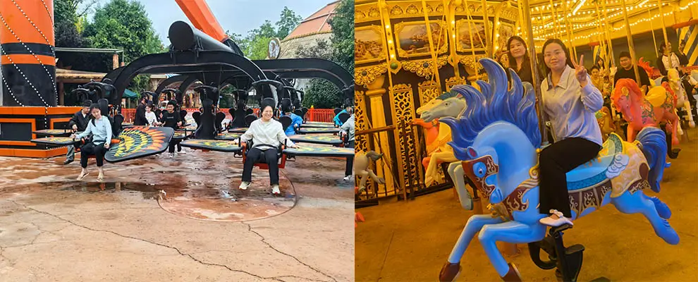 WESDUN colleagues play amusement rides at Yinji Animal Kingdom team outing