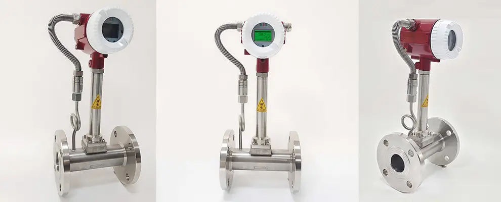 Industrial vortex flow meter for steam measurement