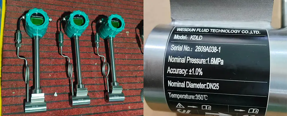 High-quality vortex flowmeters manufactured by the WESDUN factory.