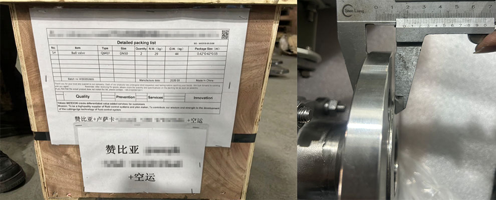 Packed ball valves are ready to be shipped to Zambia.