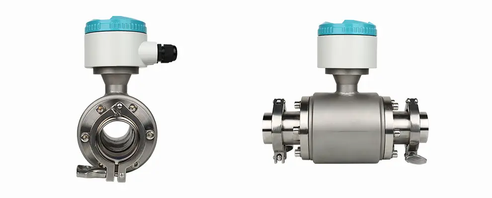 Sanitary-grade electromagnetic flowmeter for food processing plants